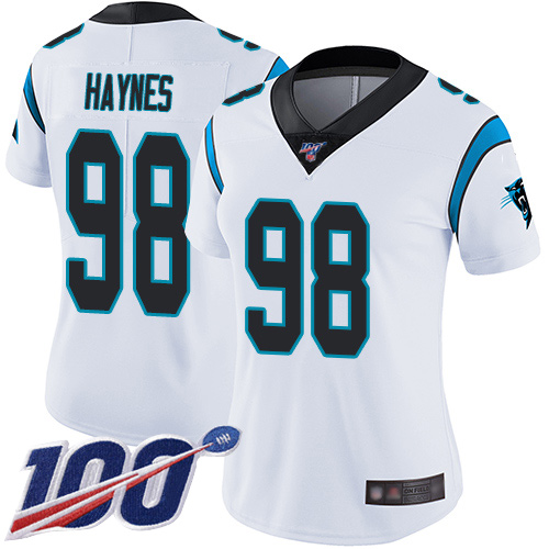 Carolina Panthers Limited White Women Marquis Haynes Road Jersey NFL Football 98 100th Season Vapor Untouchable